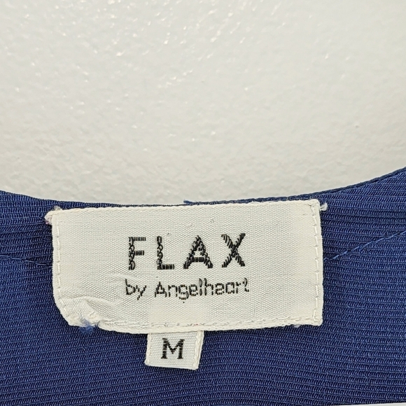 Flax by Angelheart Women's 100% Silk Retro  Loose Fit Midi Dress - M - Picture 3 of 5